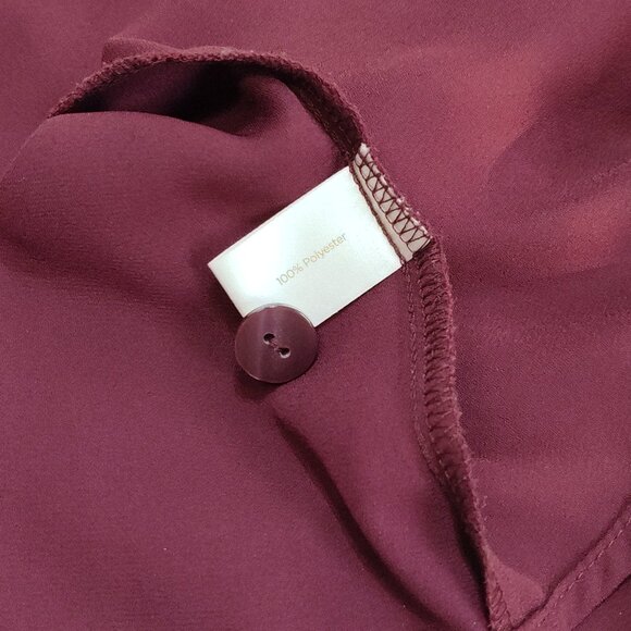 Decree Burgundy Roll Tab Sleeve Tunic Dress w/ Slip Small Casual Or Semi-Formal - Picture 7 of 8